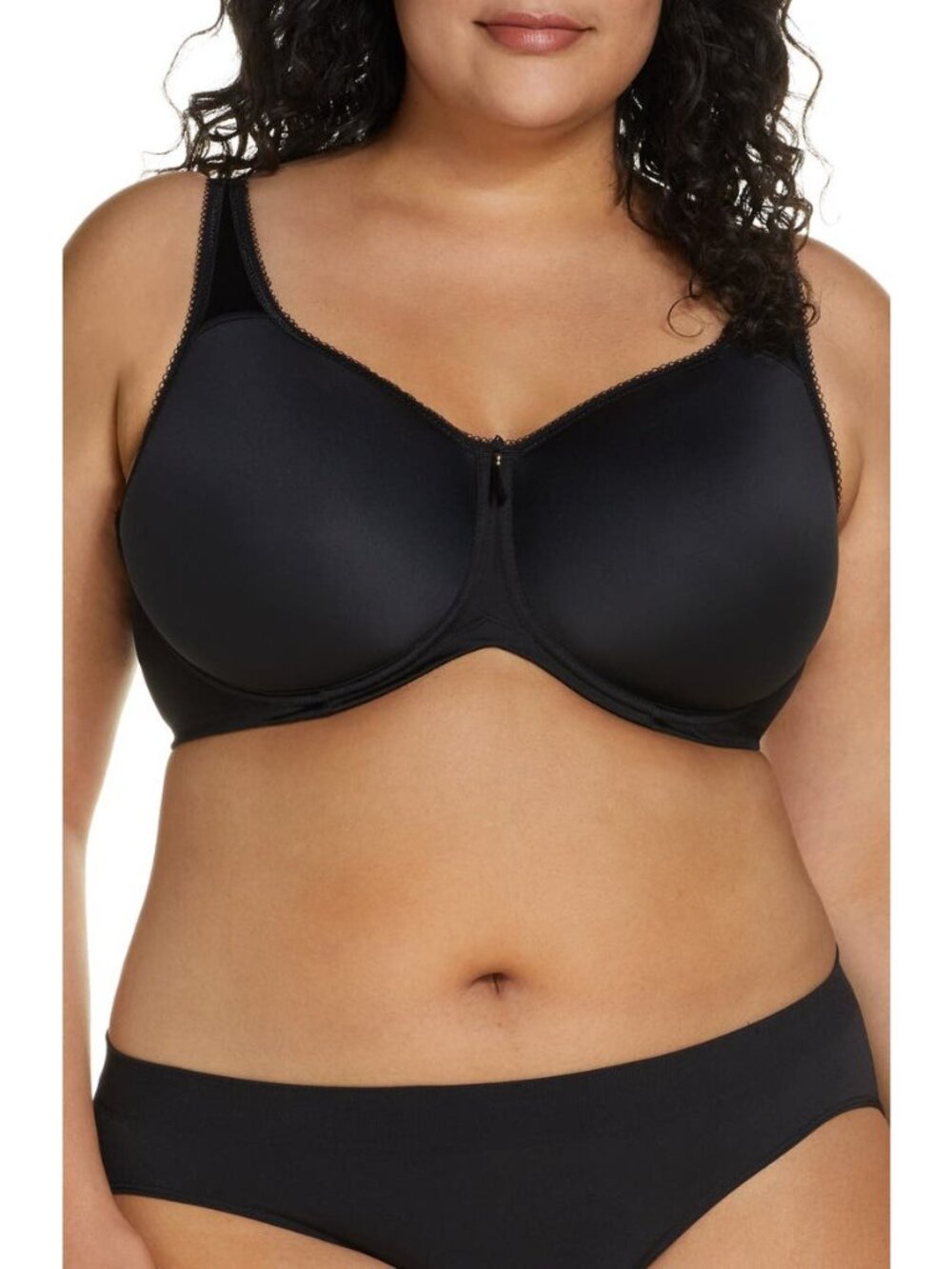 🆕WACOAL Basic Beauty Seamless Spacer Underwire T-Shirt Bra 34DD Black #853192